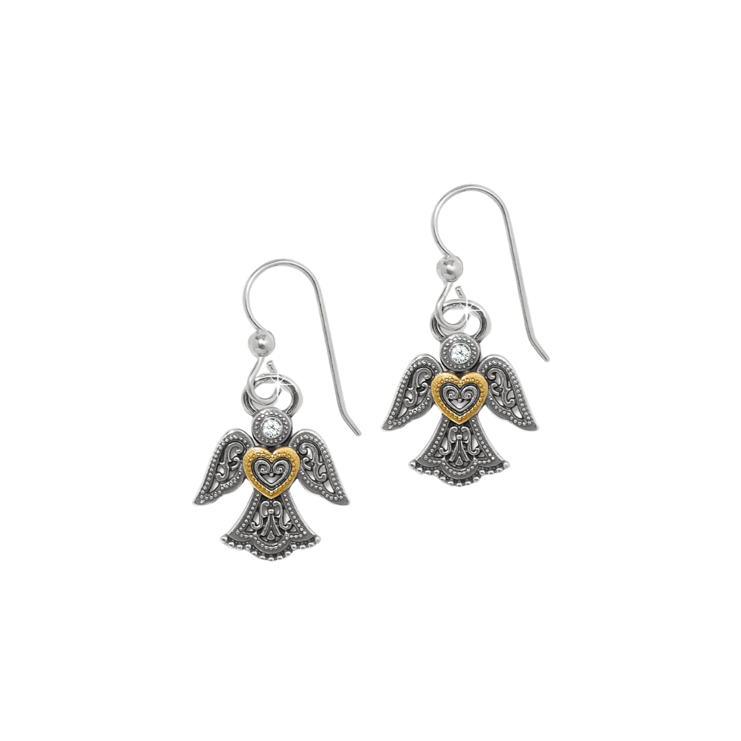 Brighton Women's Loving Angel French Wire Silver Gold Earrings