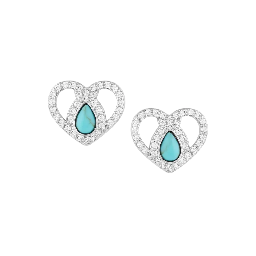 Montana Silversmiths Women's Angel Heart Crystal Turquoise Earrings
