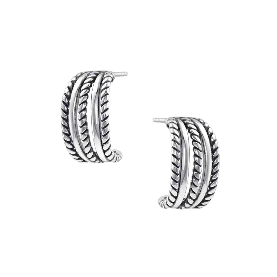 Montana Silversmiths Women's Roped Trio Grey Earrings