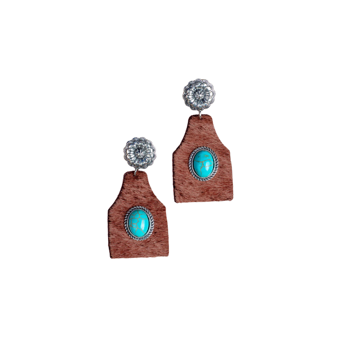Southern Grace Women's Tavern Lovin Fur Stone Turquoise Earrings