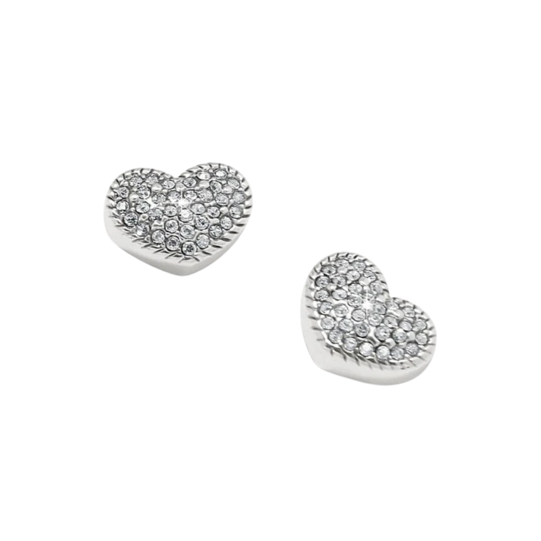Brighton Women's Illumina Celeste Heart Post Silver Earrings
