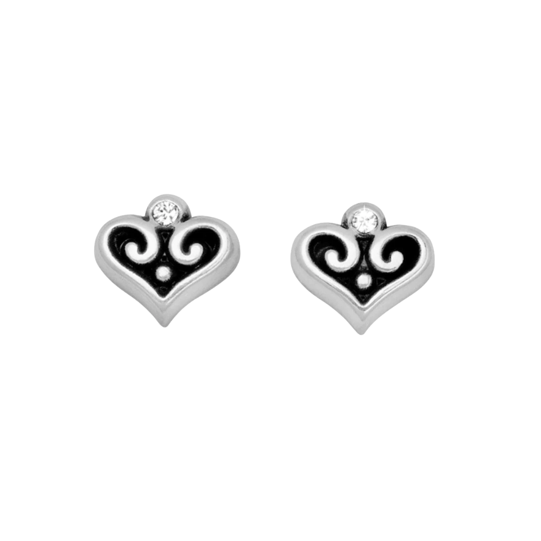 Brighton Women's Alcazar Heart Mini Post Grey Earrings