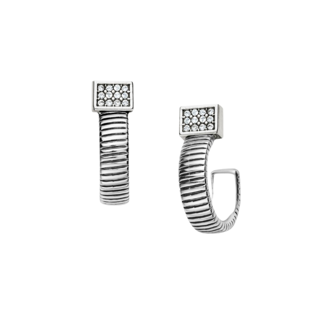 Brighton Women's Meridian Zenith Tubogas Grey Earrings