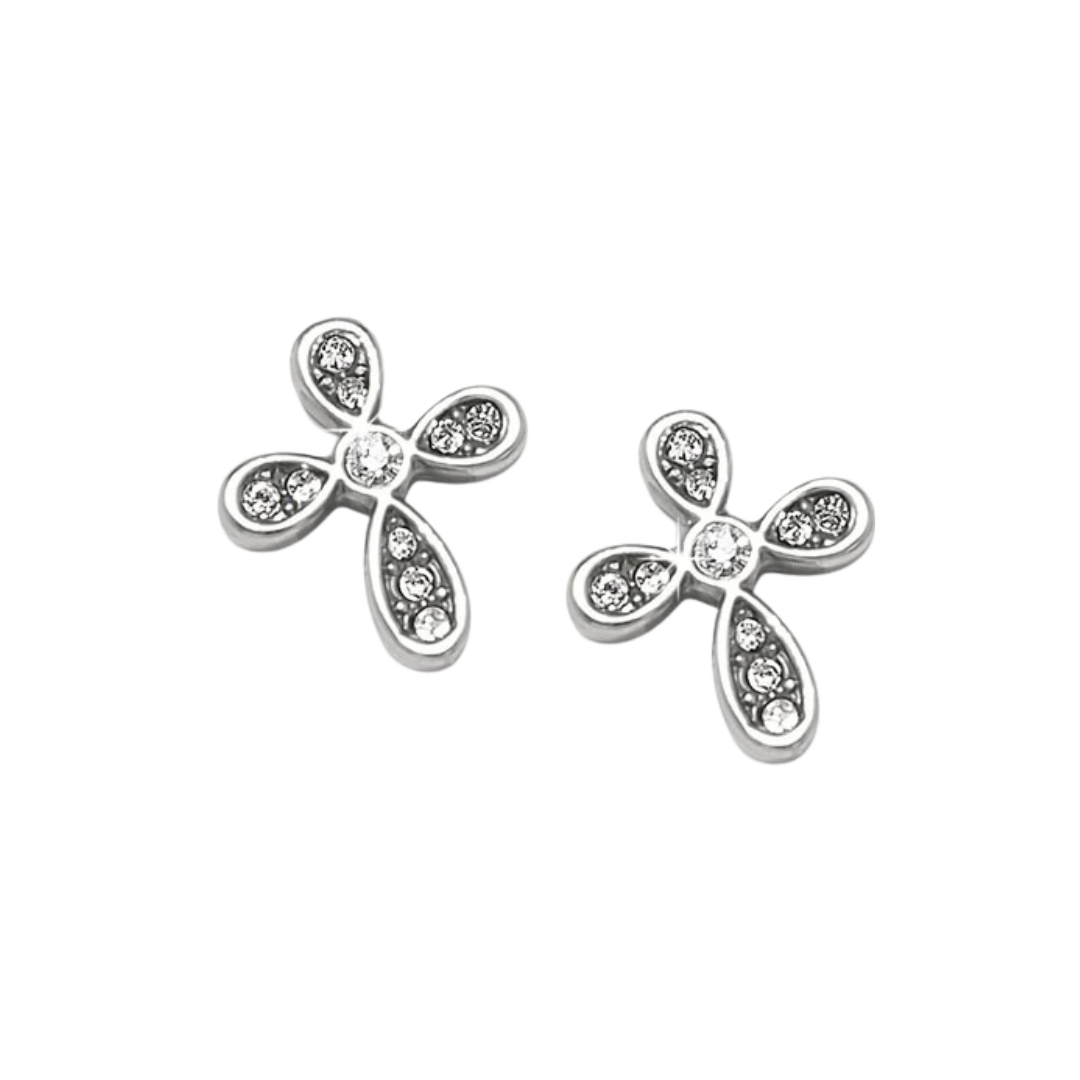 Brighton Women's Enchanting Cross Post Silver Earrings