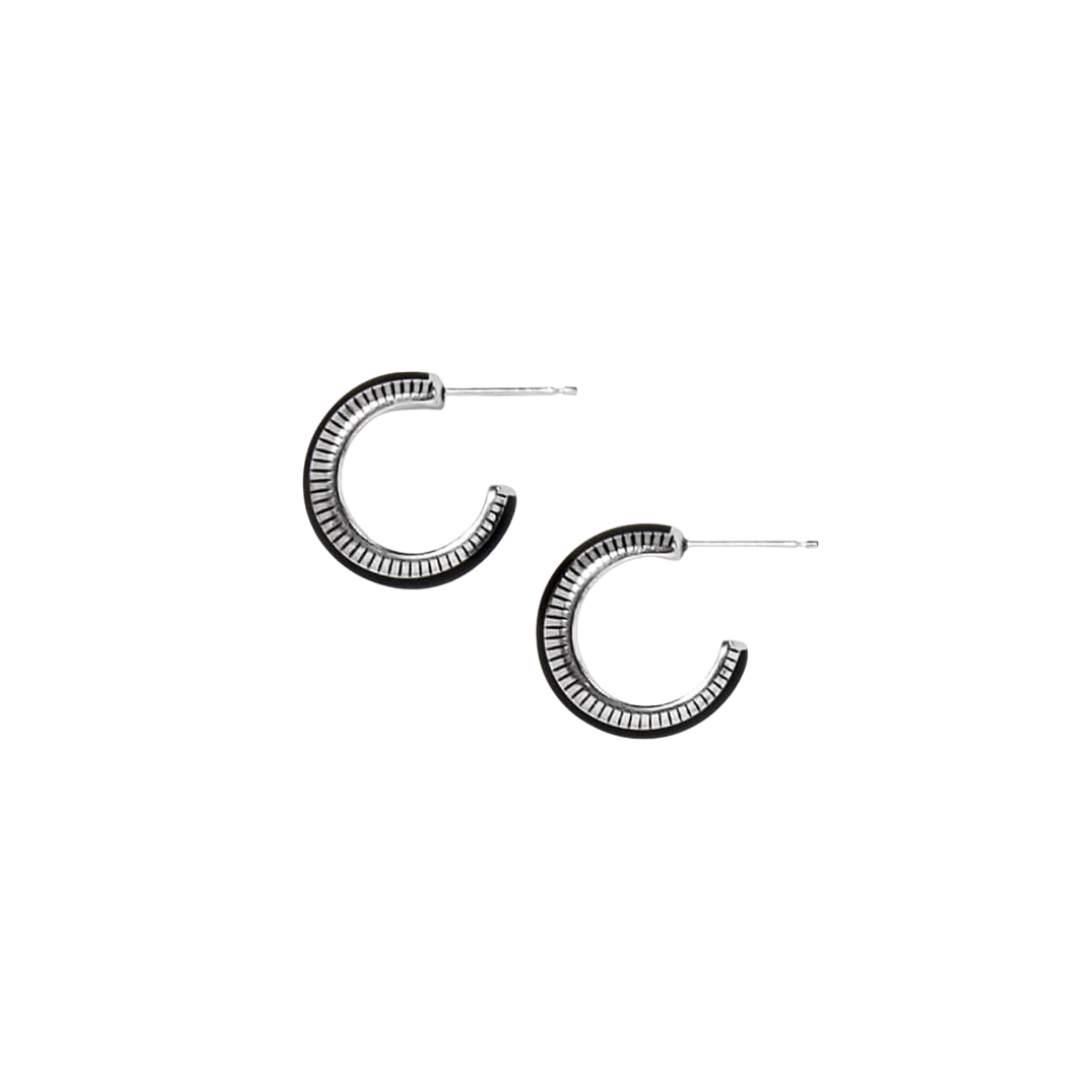 Brighton Women's Noir Small Hoop Grey Earrings