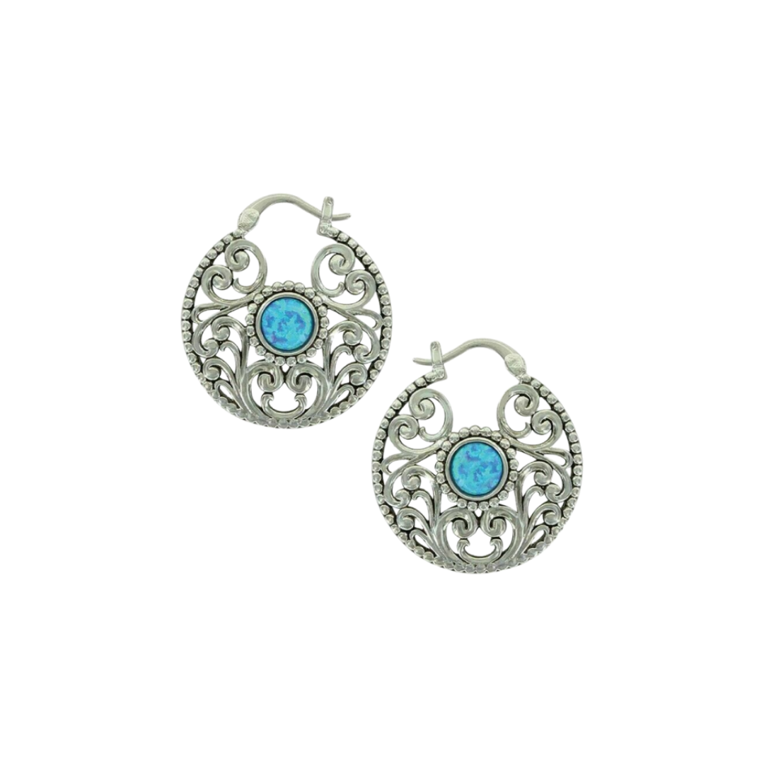 Montana Silversmiths Women's Open Filigree Silver Grey Earrings