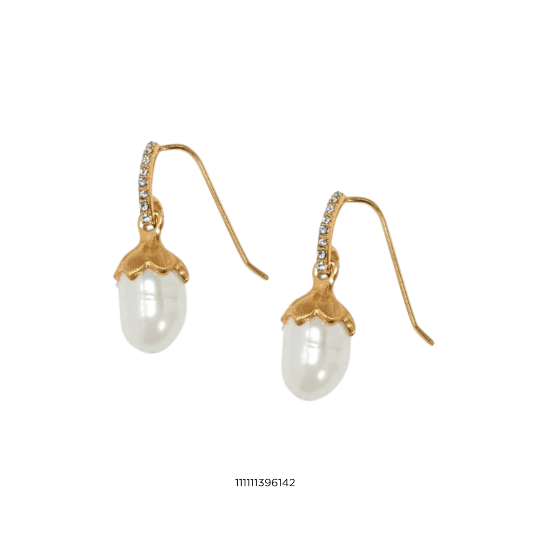 Brighton Women's Everbloom Pearl Drop French Wire Gold Pearl Earrings