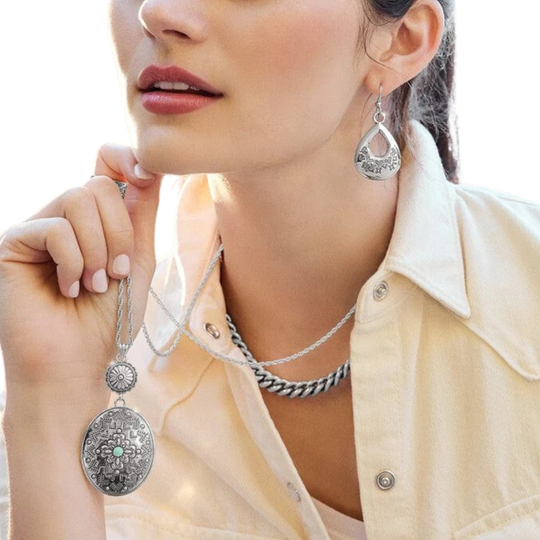 Brighton Women's Mosaic Paseo Etch Teardrop French Wire Silver Earrings