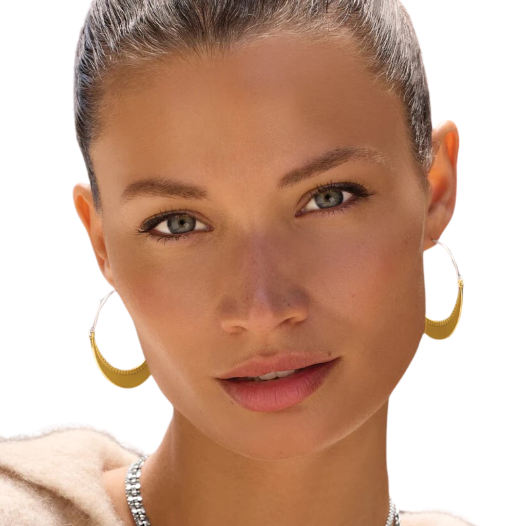 Brighton Women's Palm Canyon Large Hoop Gold Earrings