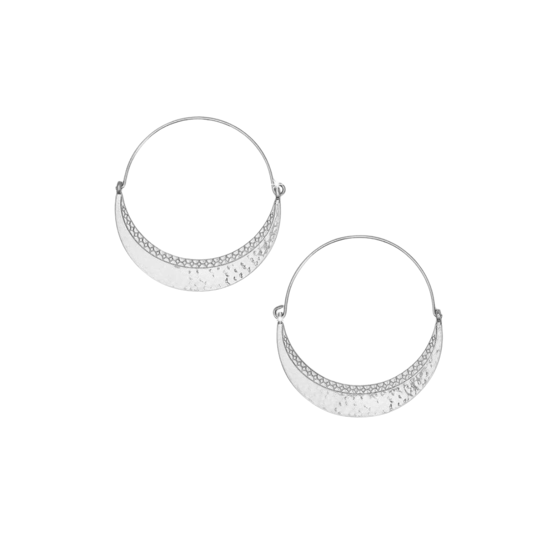 Brighton Women's Palm Canyon Large Hoop Silver Earrings