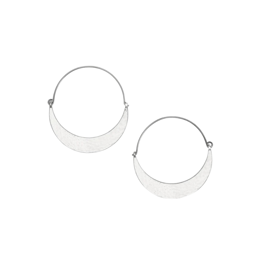 Brighton Women's Palm Canyon Large Hoop Silver Earrings