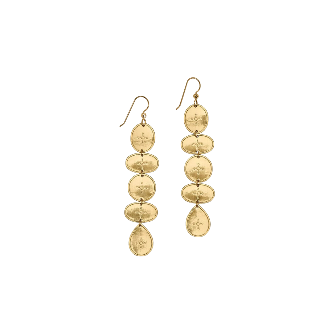 Brighton Women's Palm Canyon Long French Wire Gold Earrings