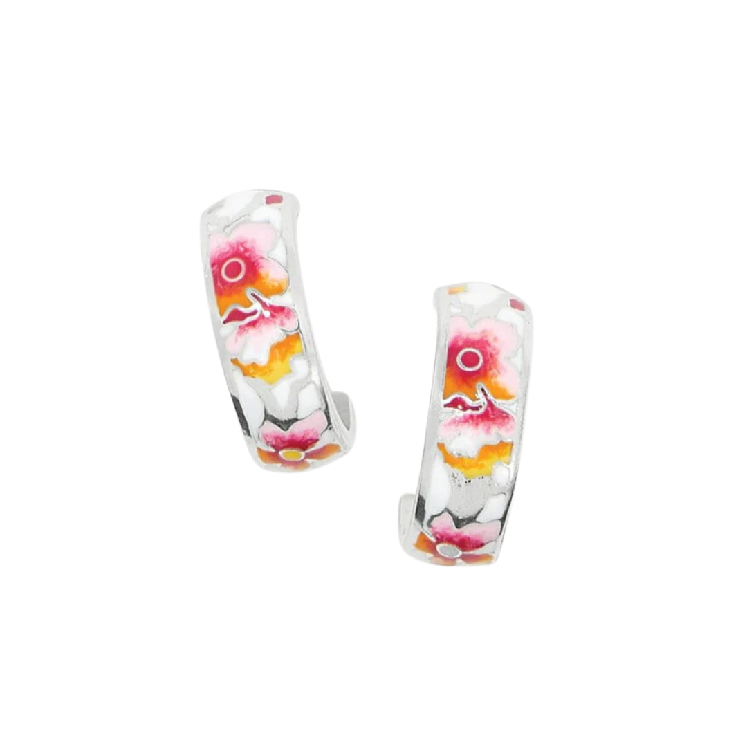 Brighton Women's Kyoto In Bloom Sakura Hoop White Multicolor Earrings
