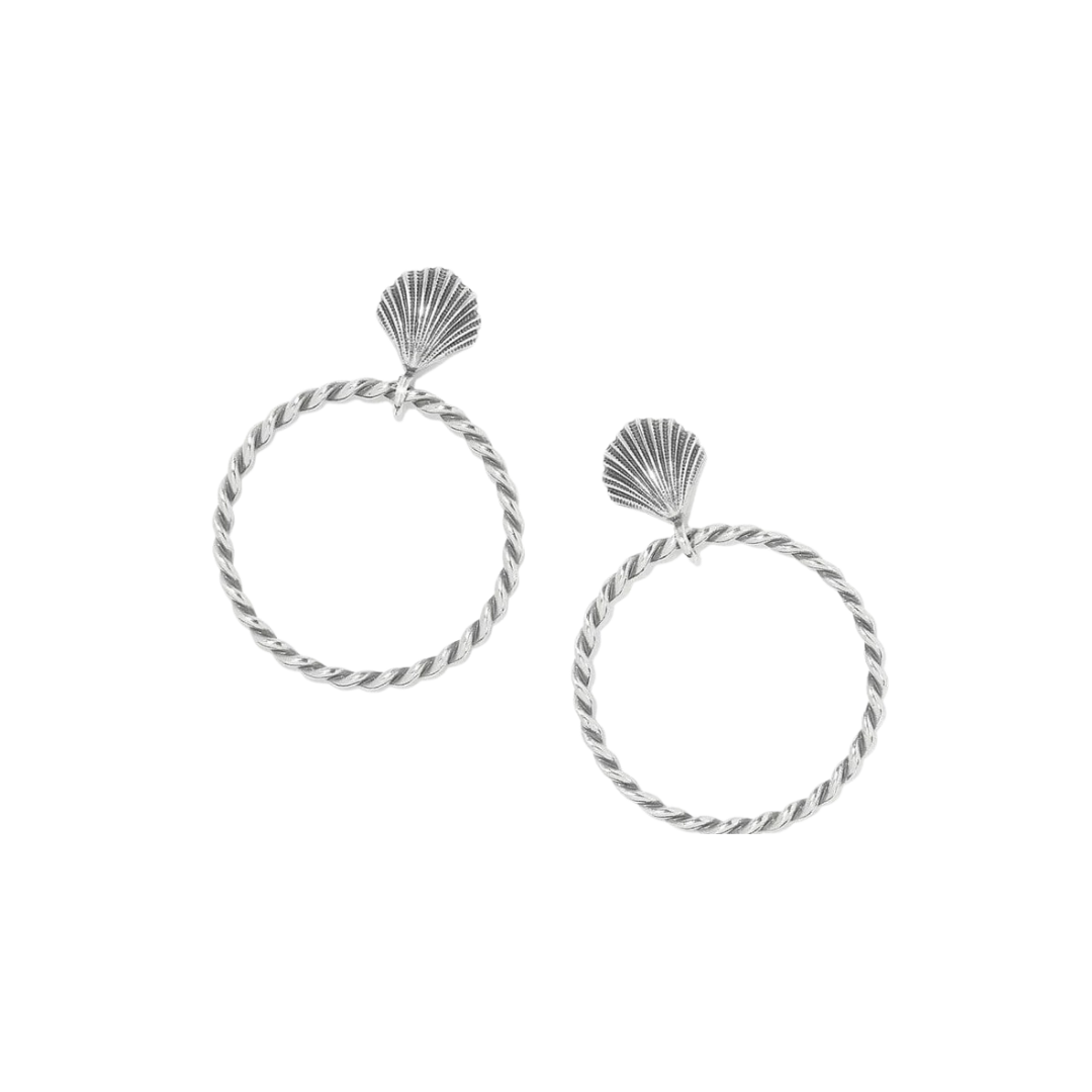 Brighton Women's Shells Hoop Silver Earrings