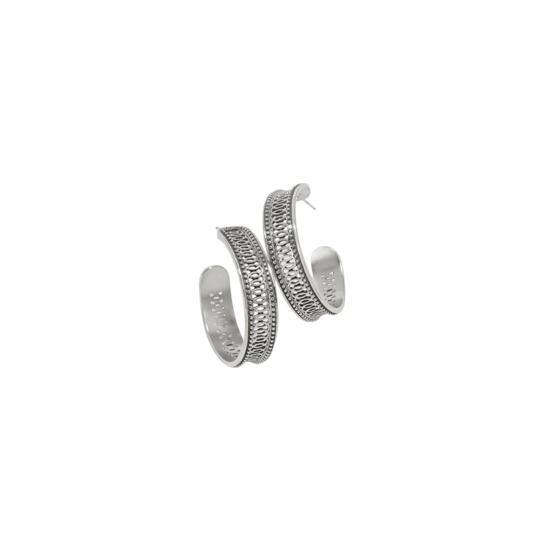 Brighton Women's Ferrara Siena Large Hoop Silver Earrings