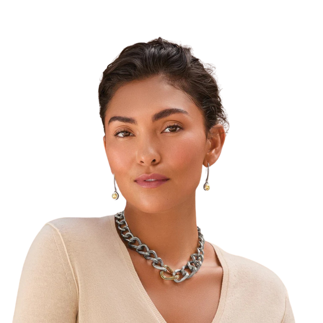 Brighton Women's Ferrara Segreta Ball Silver Gold Earrings