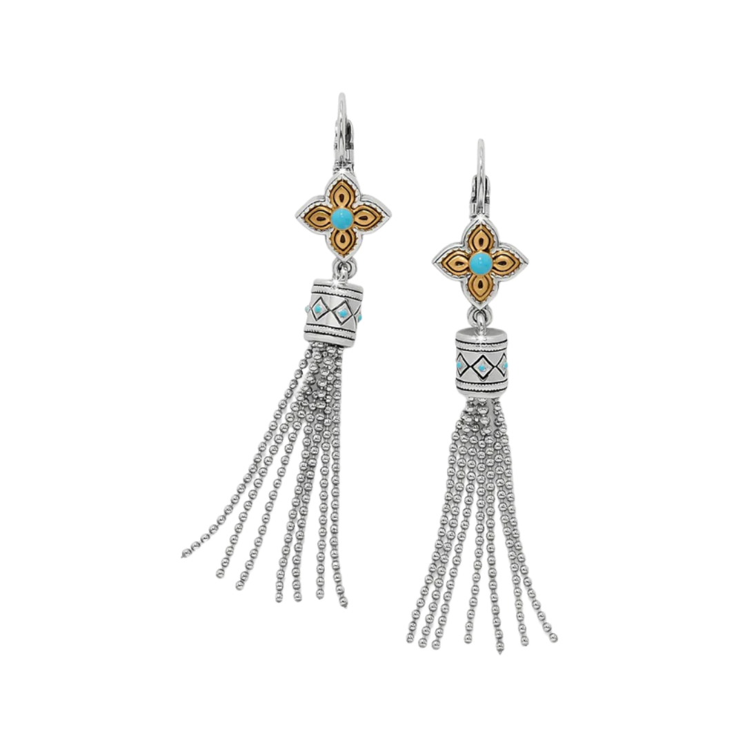 Brighton Women's Mosaic Cerrillos Tassel Silver Gold Earrings
