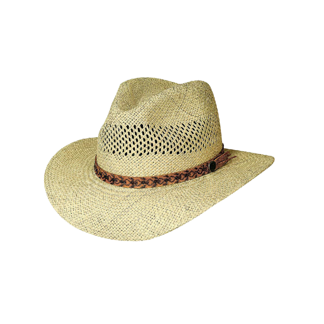 Bullhide Women's Tropical Breeze Panama Straw Vented Light Brown Hat
