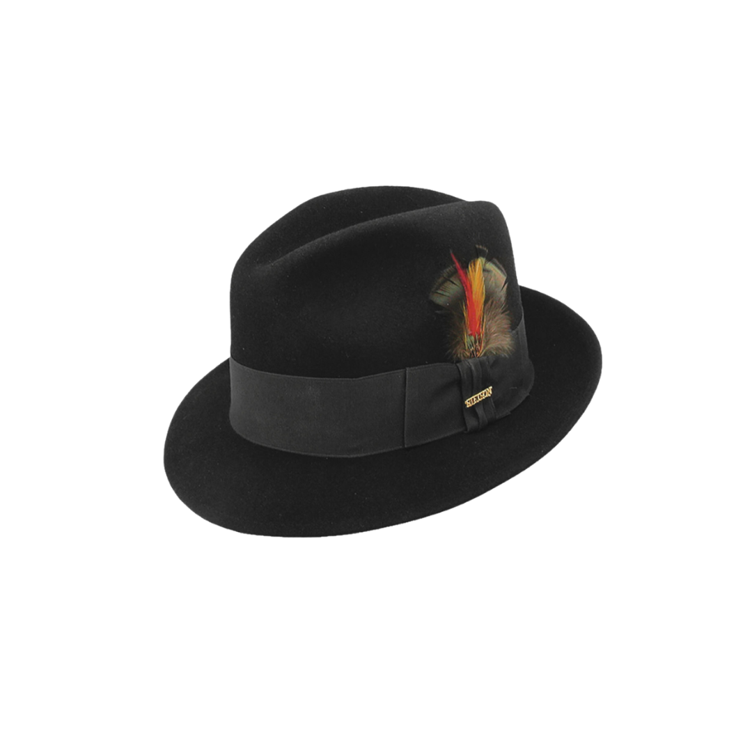 Shop the Stetson Men's Frederick Wool Felt Fedora Black Hat Shop the Stetson Men's Frederick Wool Felt Fedora Black Hat