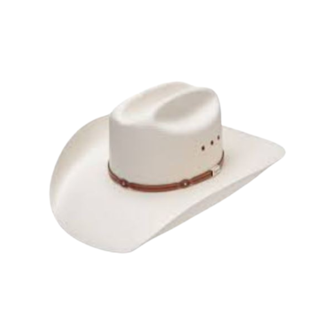 Resistol Men's 10x Trifecta Leather Sweatband White Hat