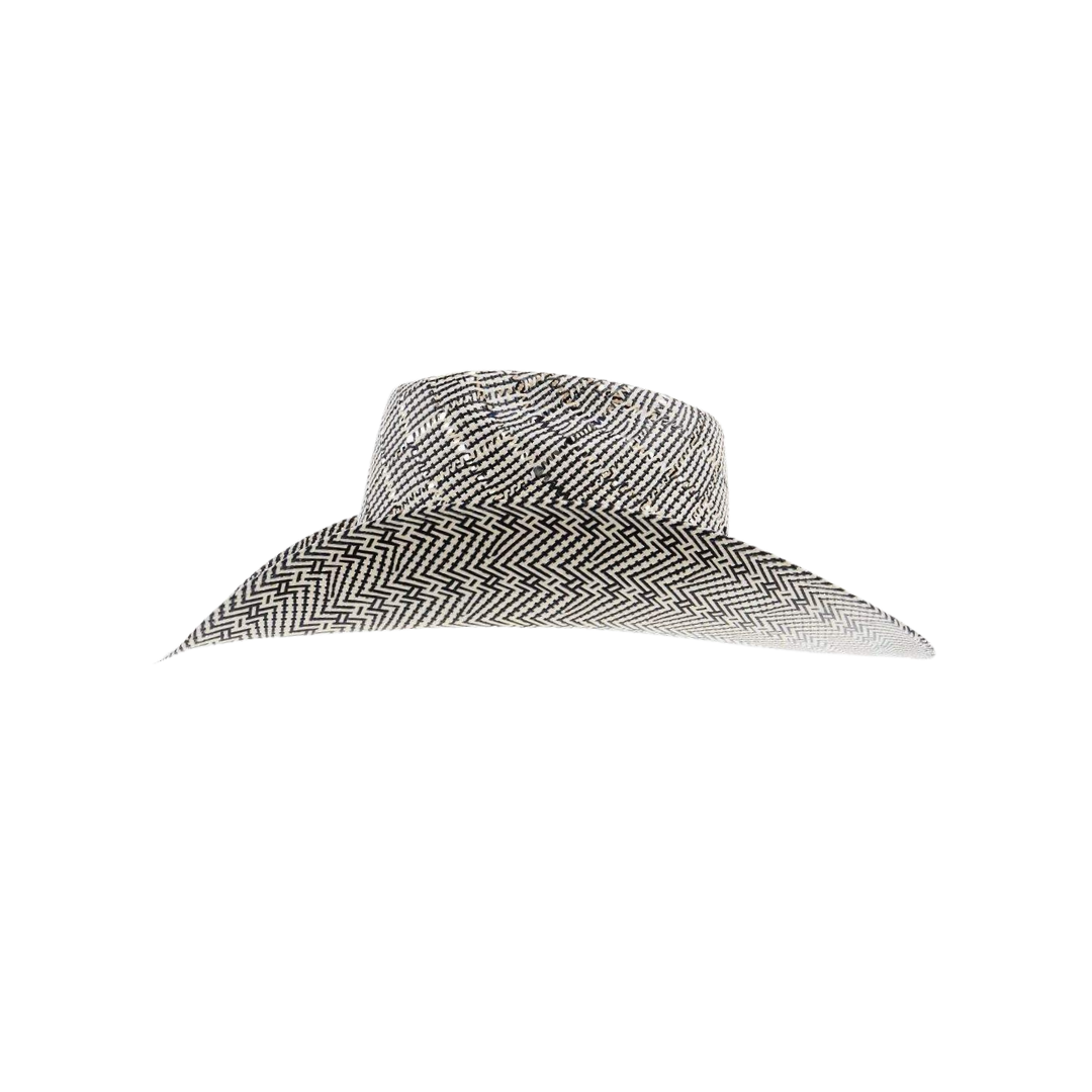 Resistol Men's Cojo The Guard Brim Straw Black Ivory Weave Hat