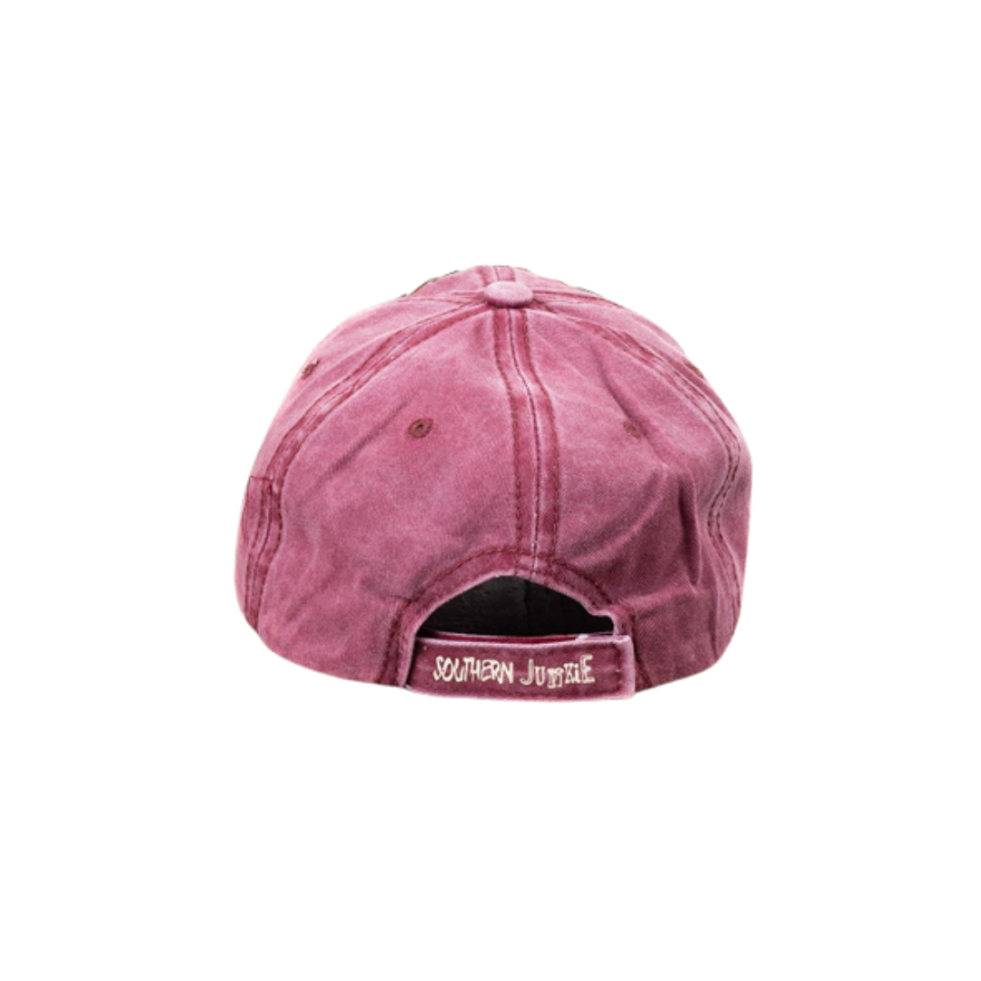 Southern Grace Youth Girl's Distressed Maroon Cap