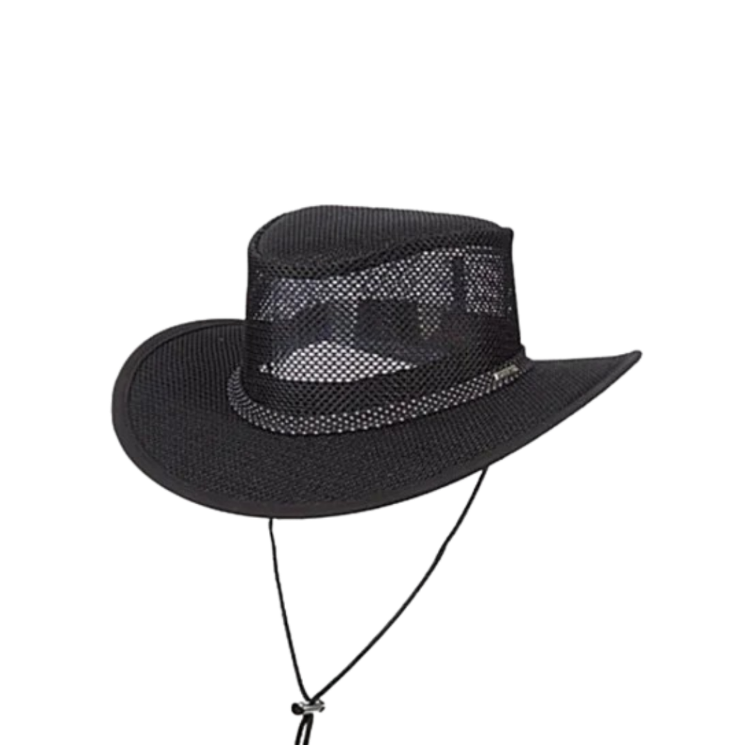 Dorfman Pacific Unisex Safari Mesh Black Hat