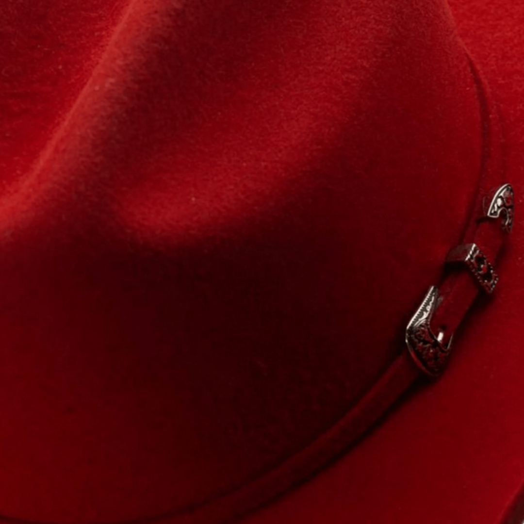 Pro Hats Women's Red Stamped Precreased Cowboy Hat