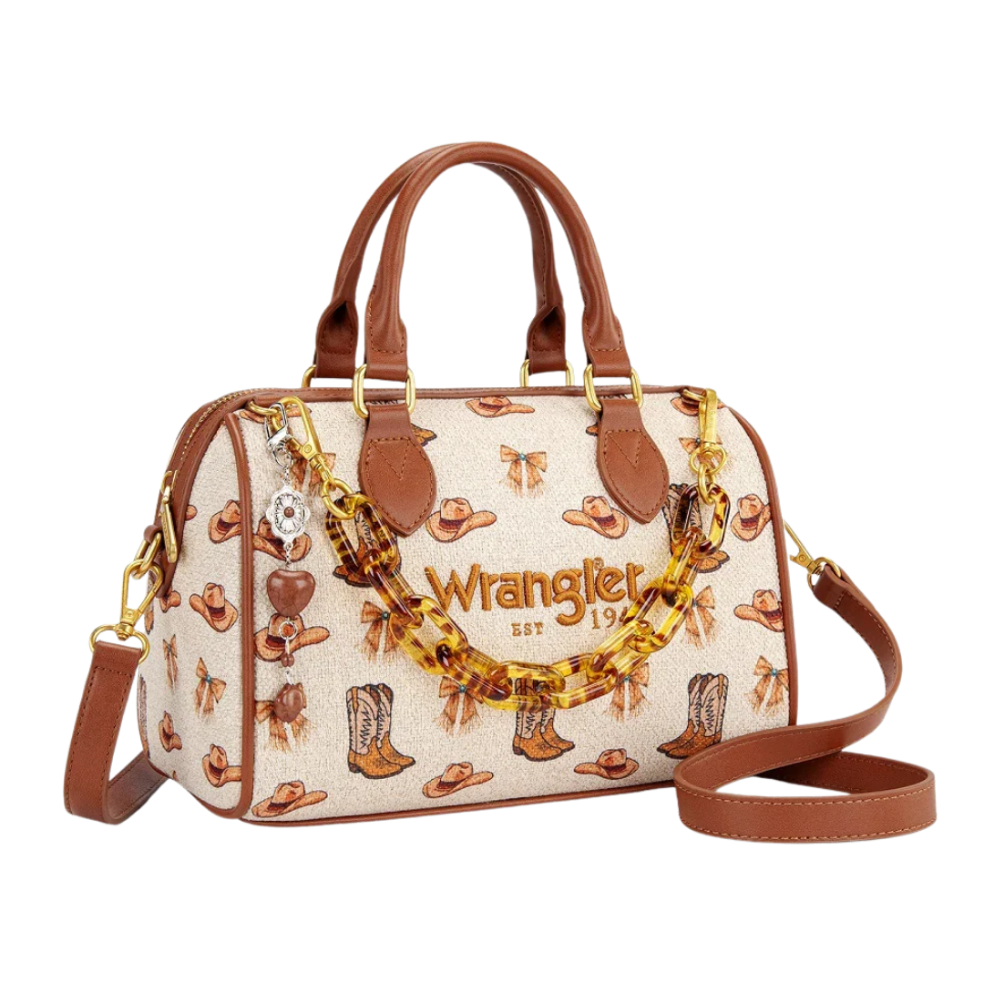 Wrangler Women's Tan Rodeo Icons Western Boston Bag