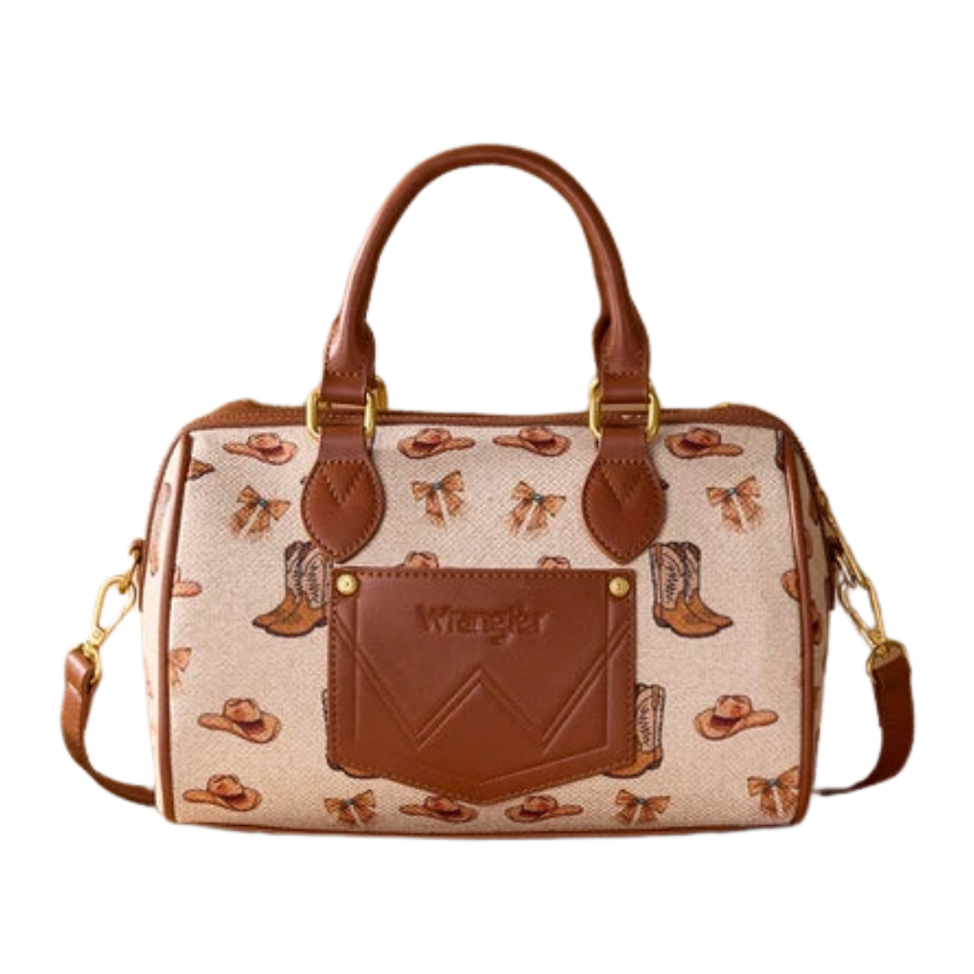 Wrangler Women's Tan Rodeo Icons Western Boston Bag