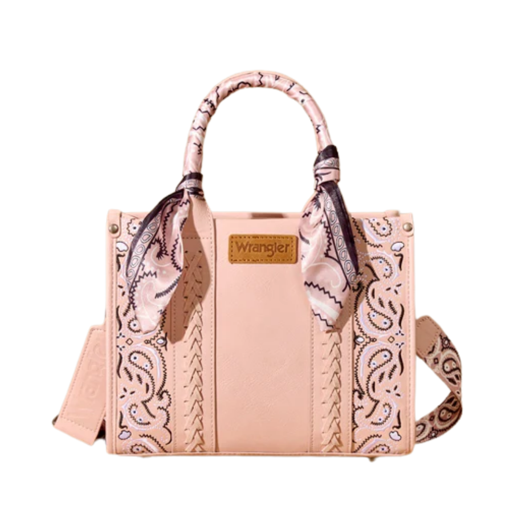 Wrangler Women's Pink Paisley Bandana Tote Bag