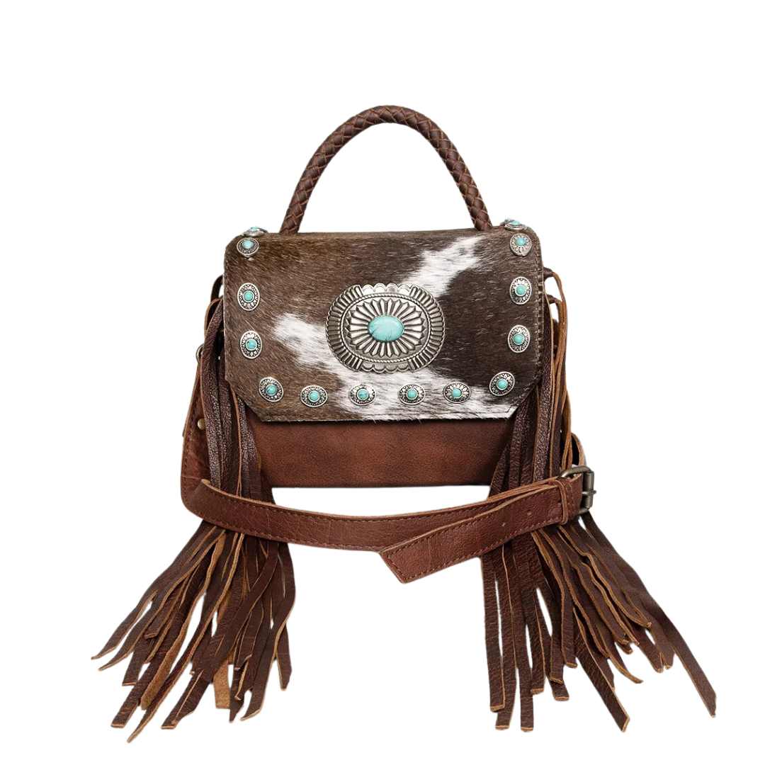 American Darling Women's Briefcase Hair On Genuine Leather Western Purse Handbag