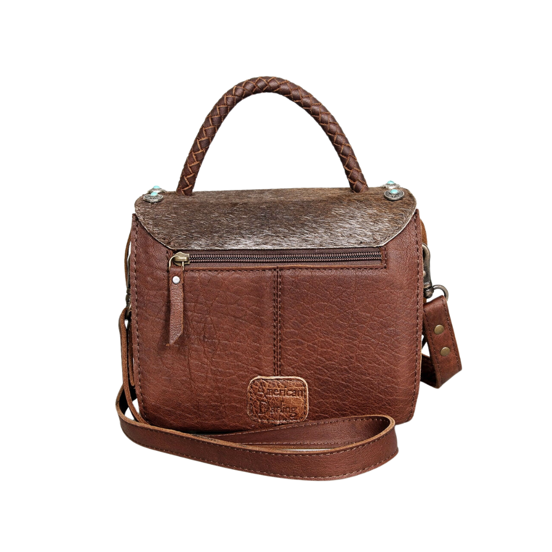 American Darling Women's Briefcase Hair On Genuine Leather Western Purse Handbag