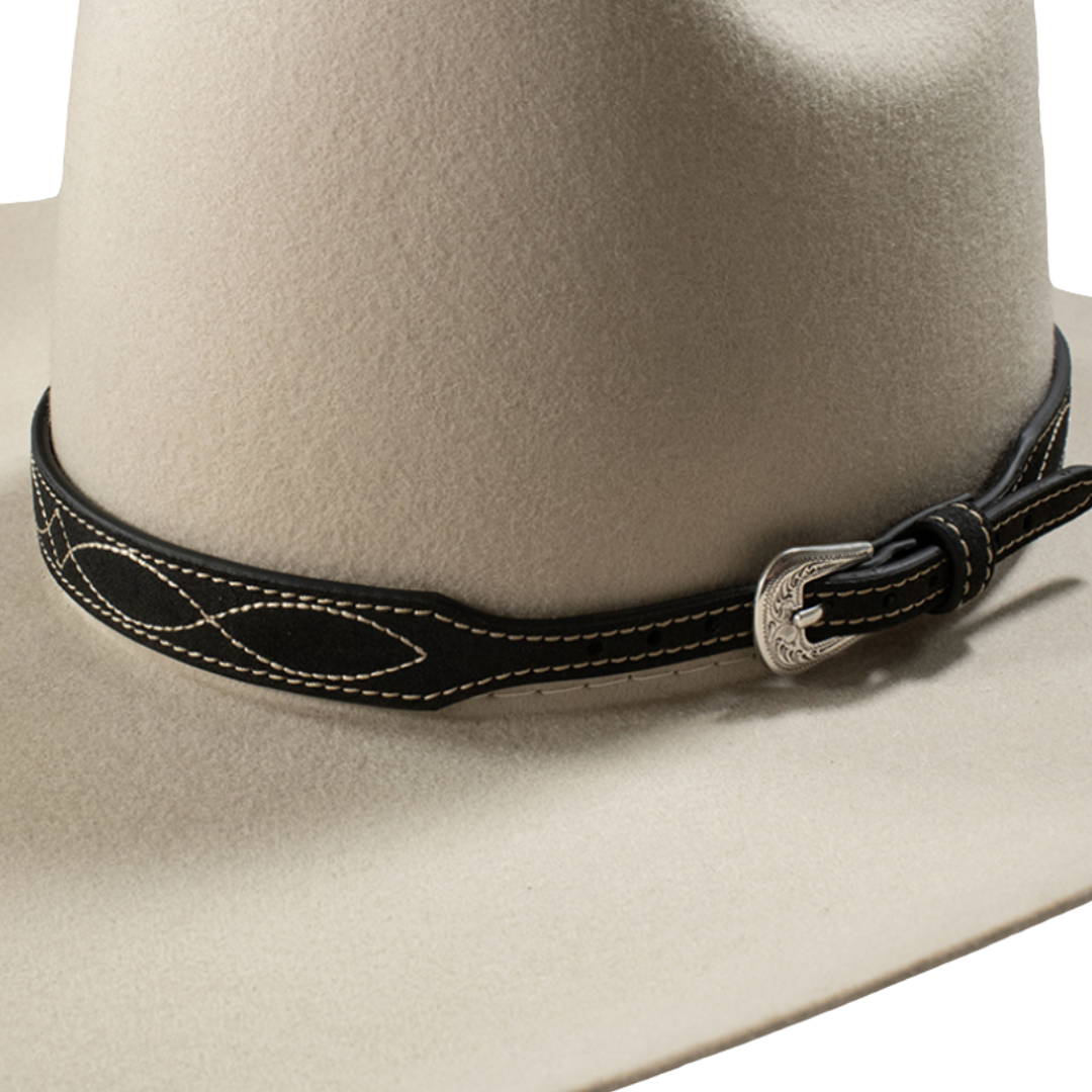 3d Belt Unisex Roughout Boot Stitch Black Hatband