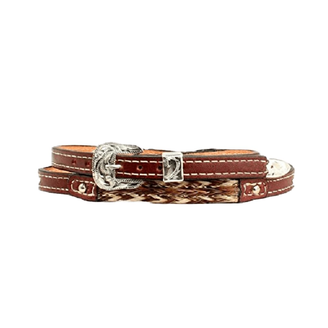 M&F Unisex Inch Leather Braided Horsehair Brown Hatband