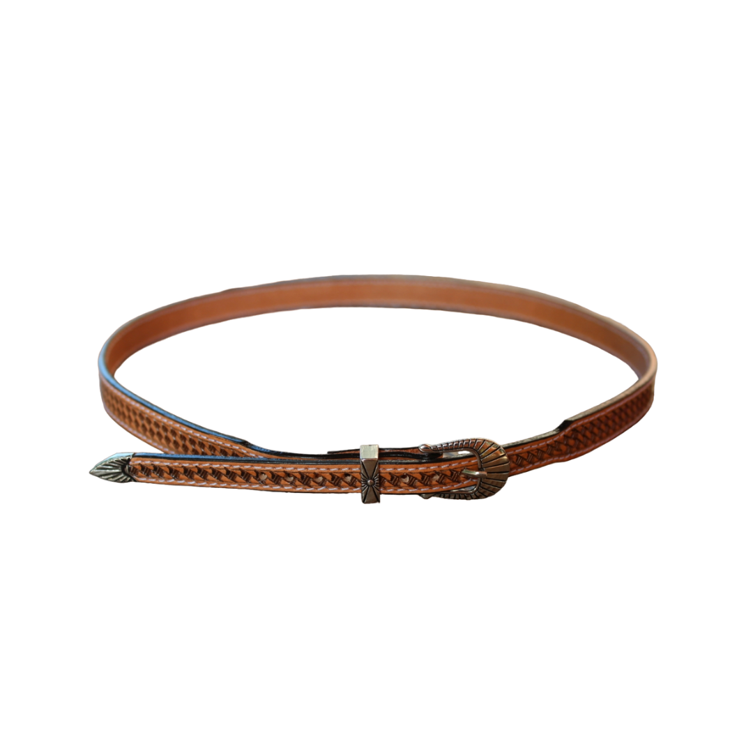 Austin Accent Men's Embossed Leather Brown Hat Band
