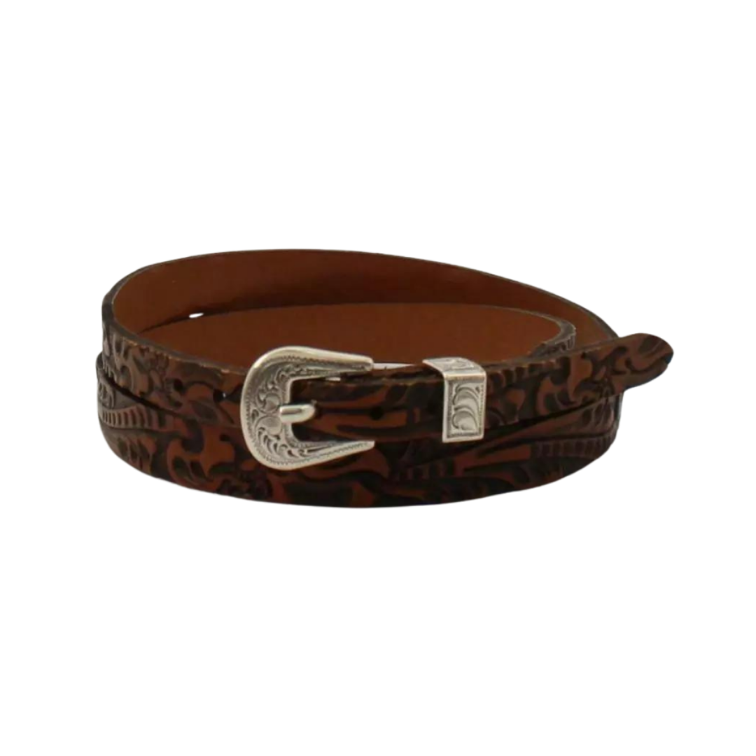 Nocona Unisex Floral Tooled Brown Hatband