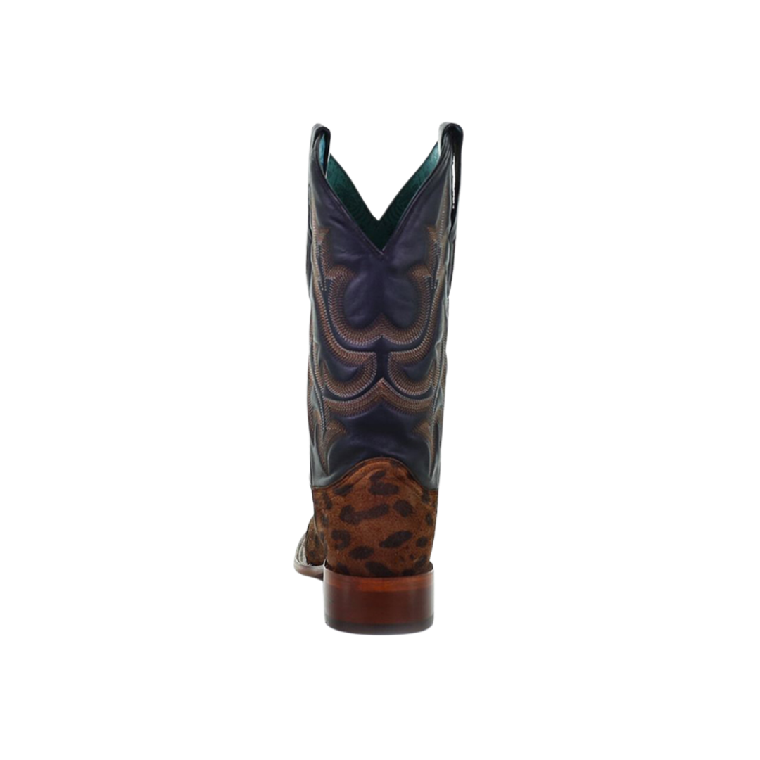Corral Women's Overlay Studs Square Toe Turquoise Brown Boots