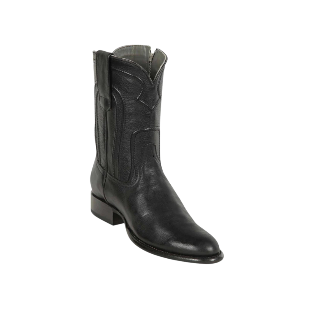 Los Altos Men's Leather Roper Black Boots