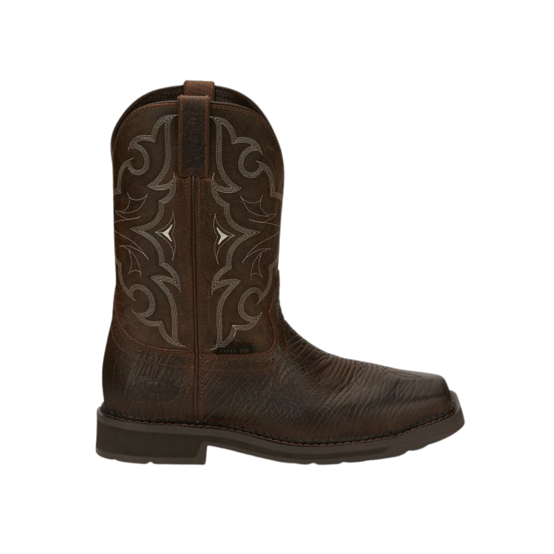 Justin Men's Steel Toe Amarillo Brown Boots