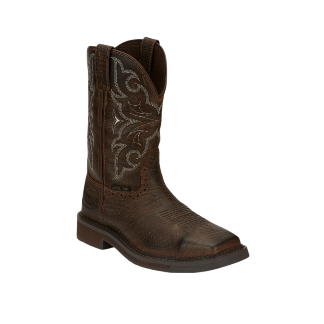 Justin Men's Steel Toe Amarillo Brown Boots