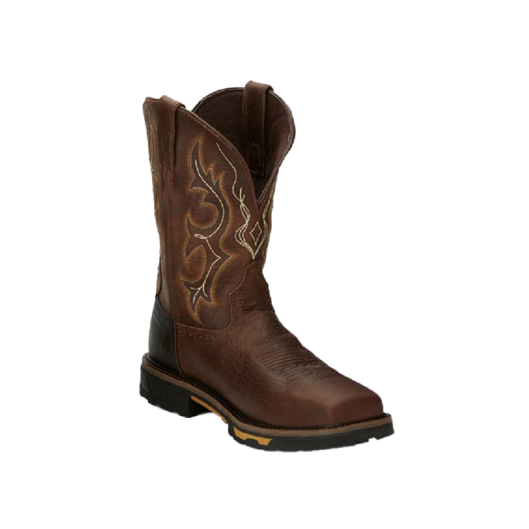 Justin Men's Composite Work Toe Rustic Brown Boots