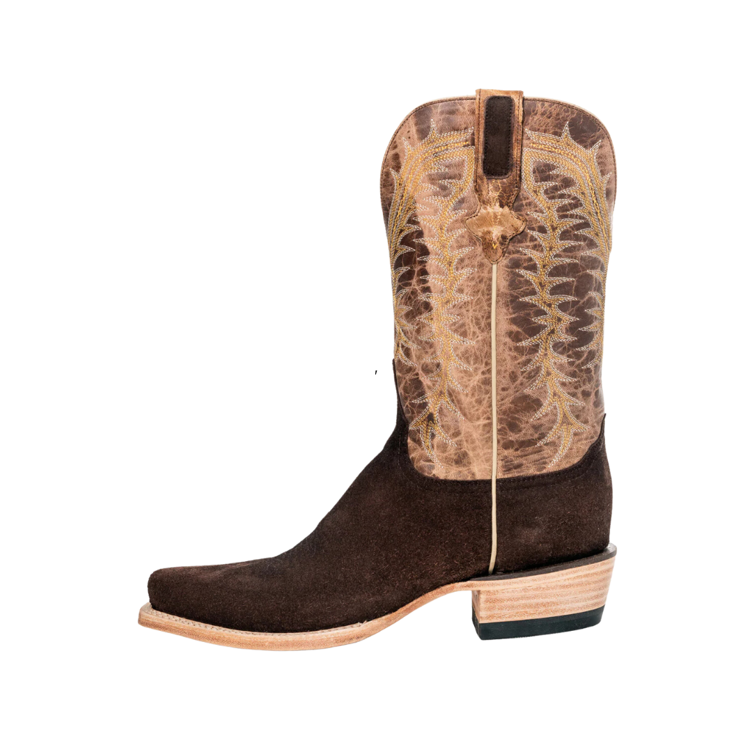 Resistol Boots Rough Out Suede Cutter Toe Chocolate