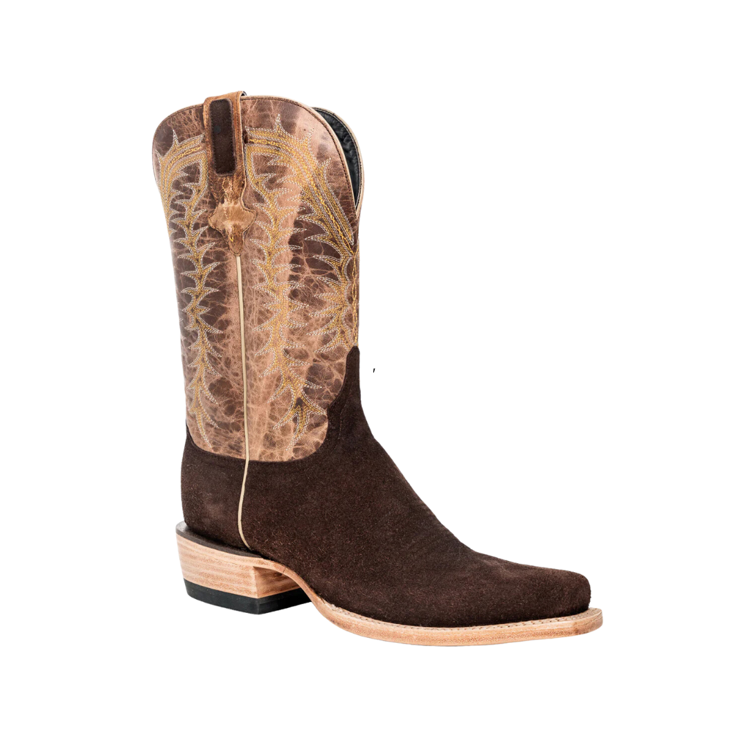 Resistol Boots Rough Out Suede Cutter Toe Chocolate