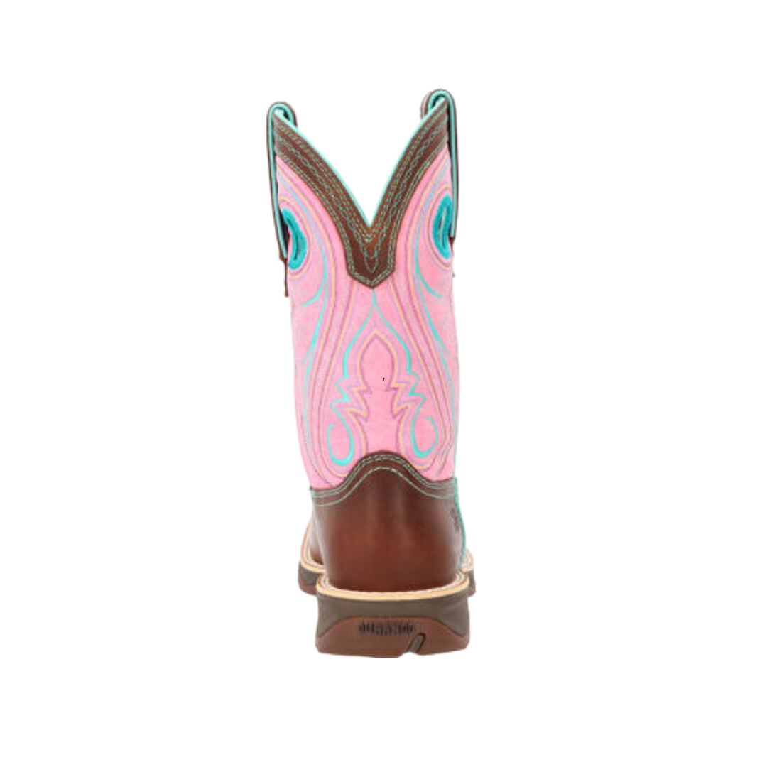 Rocky Women's Chestnut & Pink Rose Western Boot