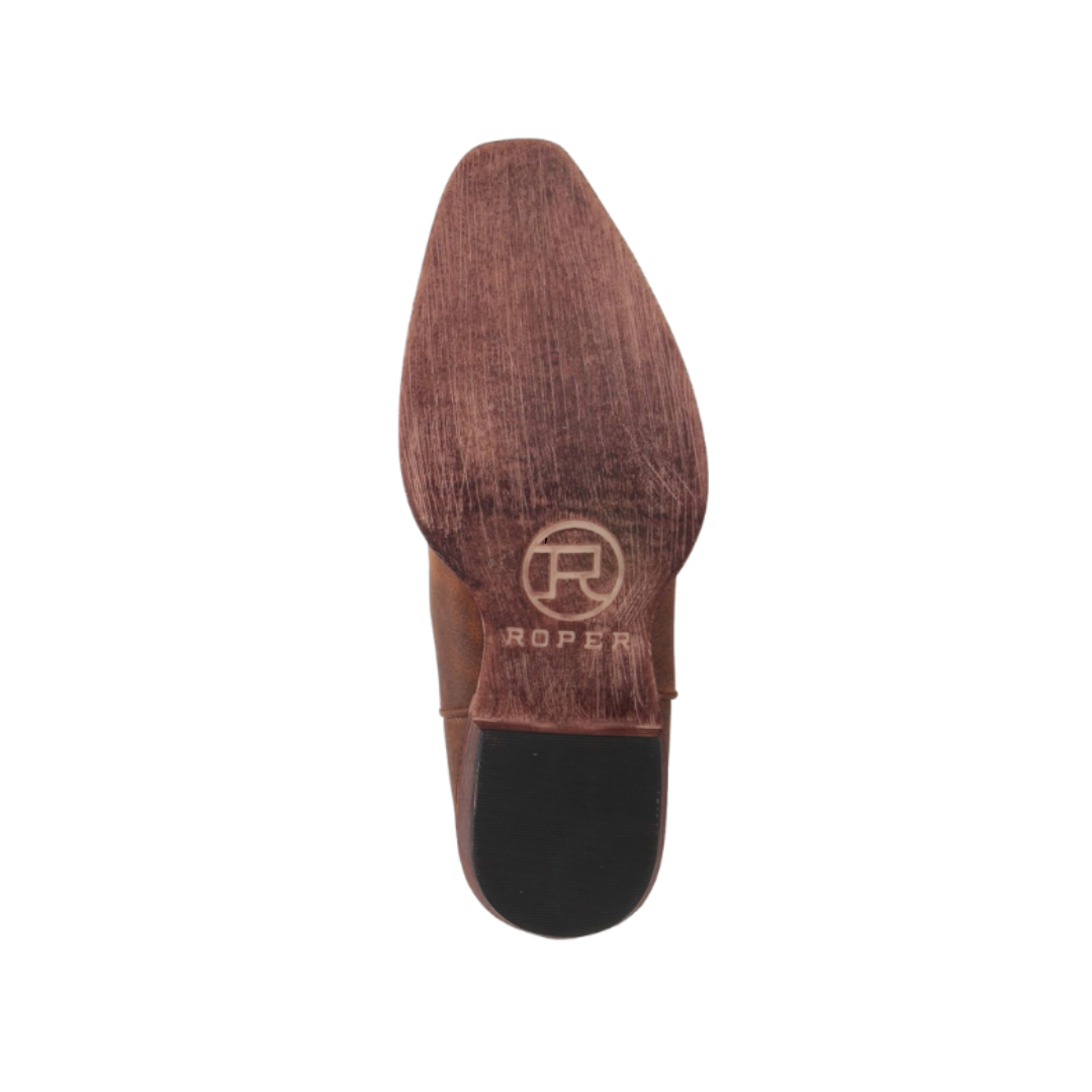 Roper Footwear Women's Vintage Leather All Over Floral Brown Boots