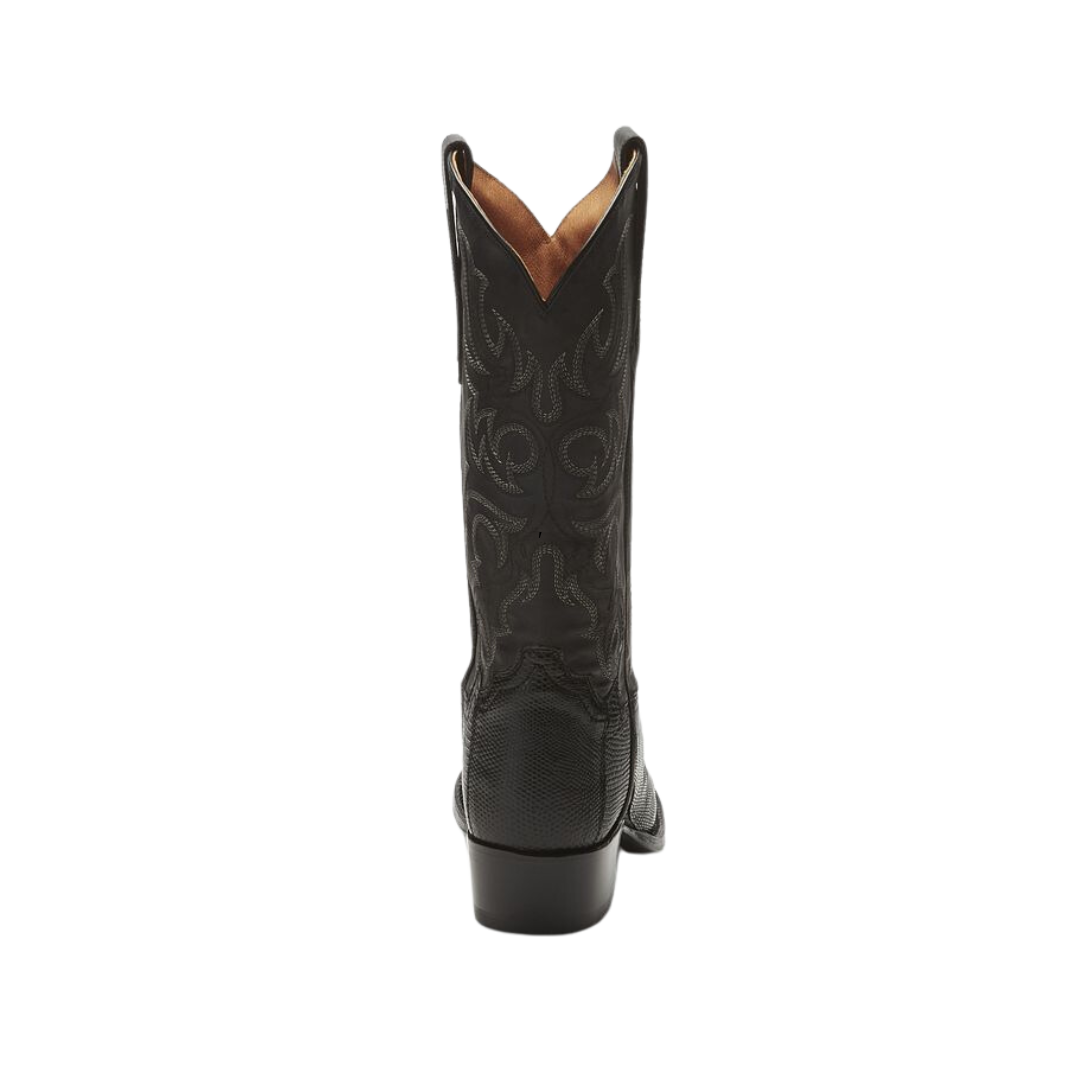 Tony Lama Men's Lizard Skin Cowboy Black Boots