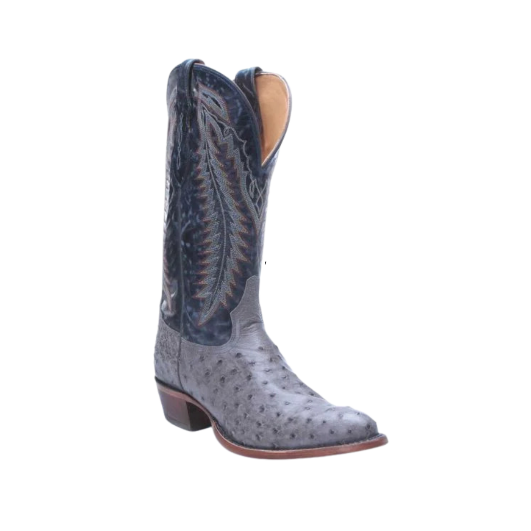 Tony Lama Men's Full Quill Ostrich Gray Boots