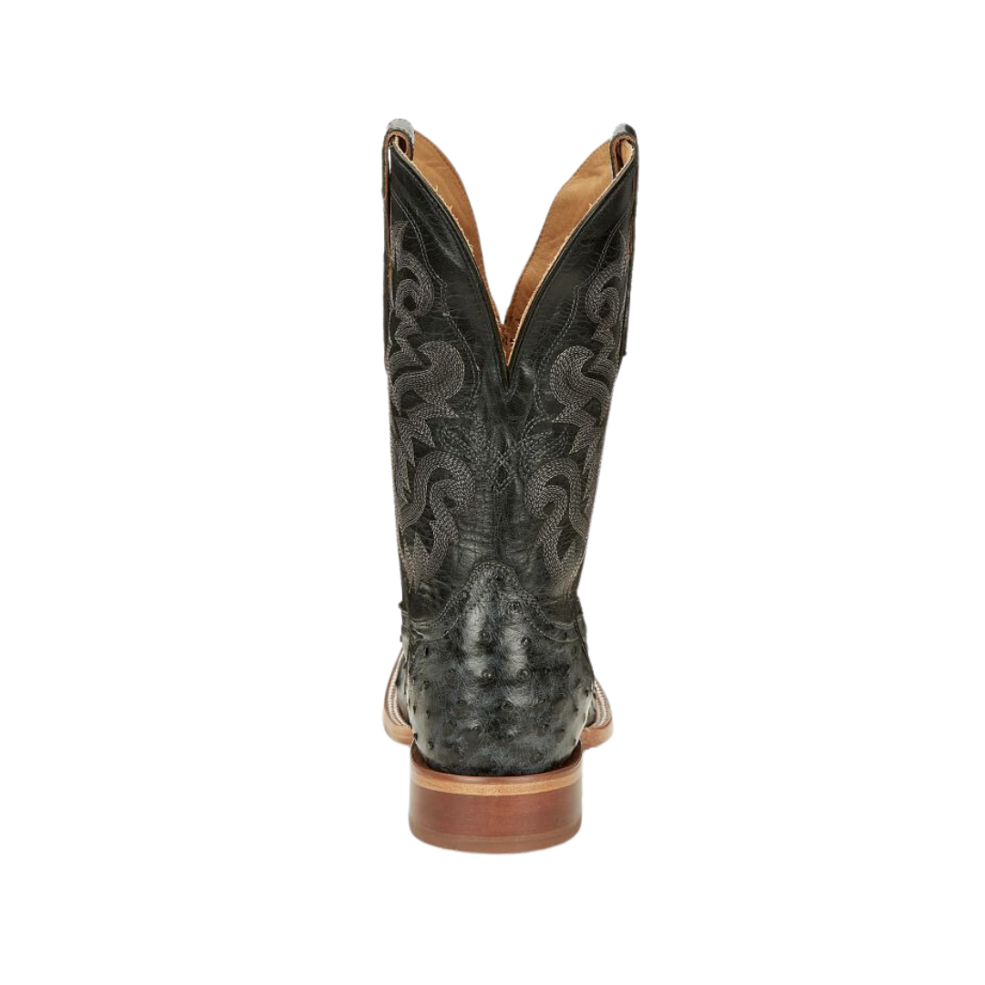 Tony Lama Men's Full Quill Ostrich Black Boots