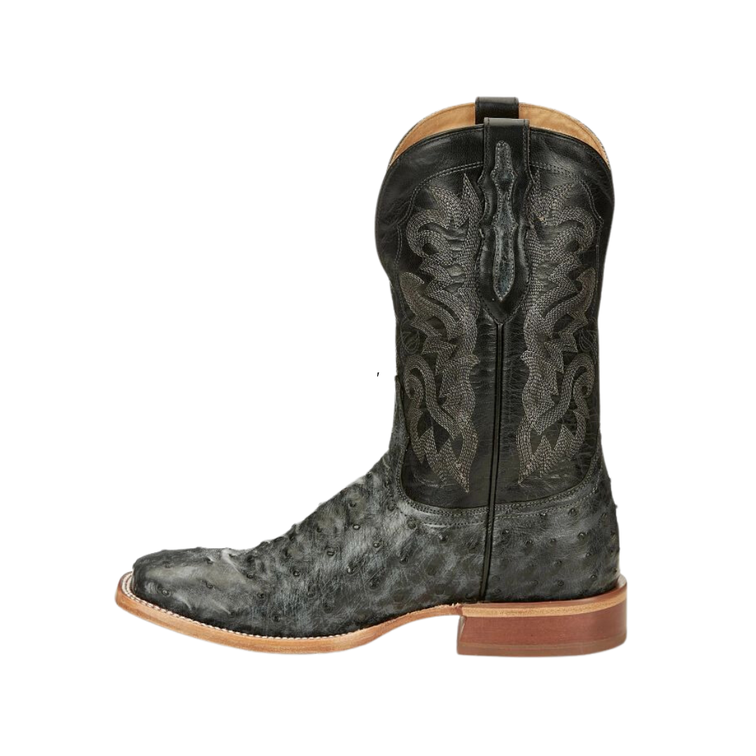 Tony Lama Men's Full Quill Ostrich Black Boots